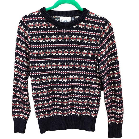 Boat House Row Sweaters - Vintage Boat House Row Large Sweater FairIsle Blue Tan Crew Pullover Long Sleeve